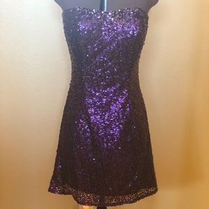 Alyce Size 0 Purple Sequined Cocktail Dress